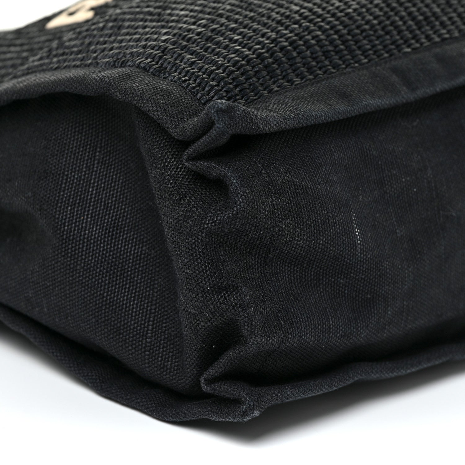 Saint Laurent Raffia Linen Calfskin Rive Gauche Tote Black 8 of 18