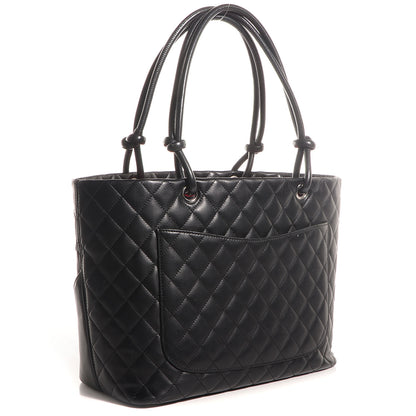 Chanel Calfskin Quilted Large Cambon Tote Black White 3 of 7