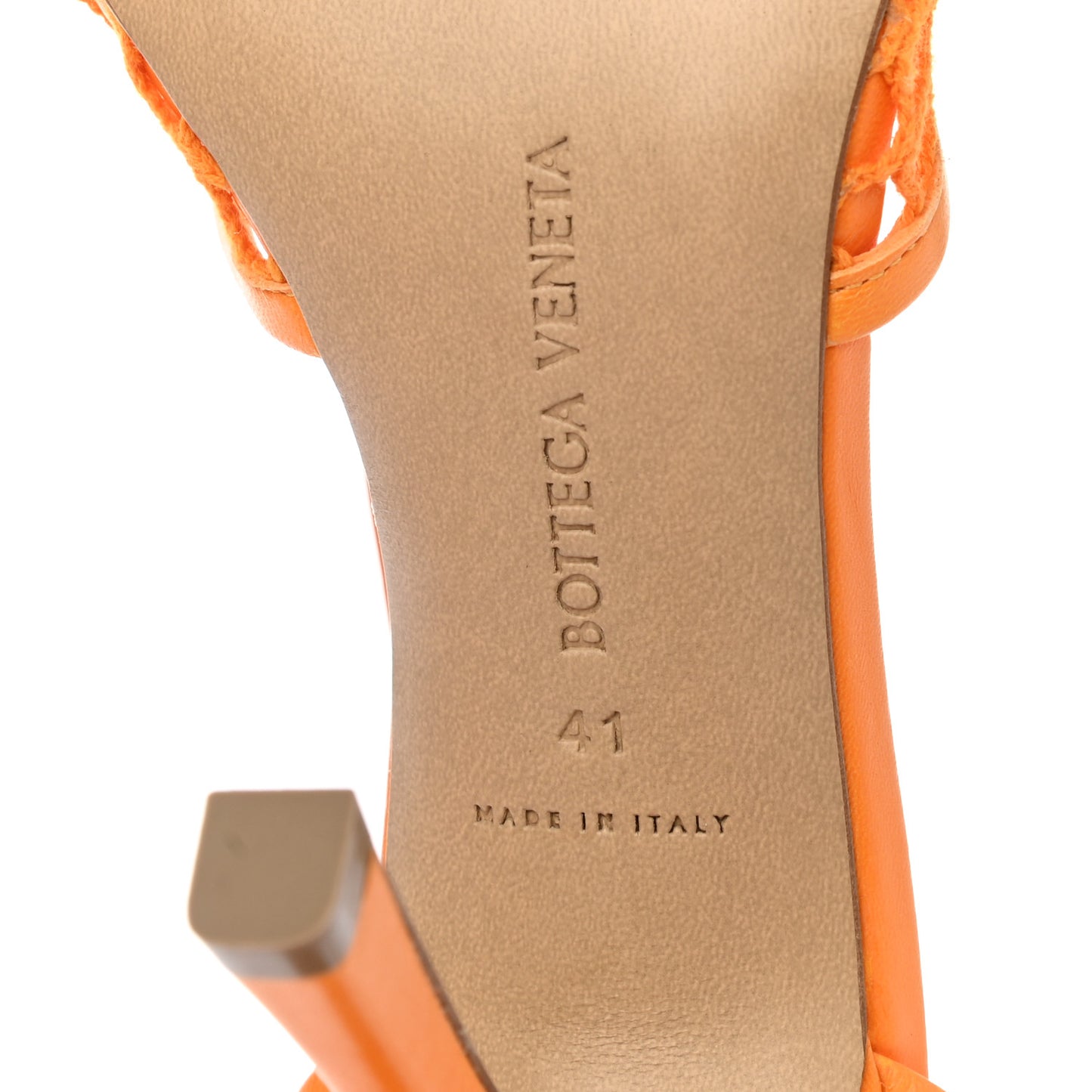 Mesh Nappa Stretch Ankle Tie Sandals 41 Tangerine