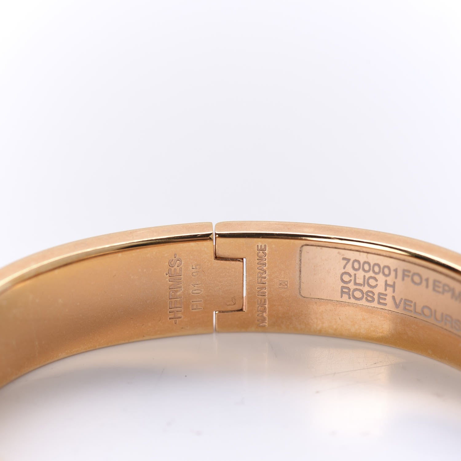 Hermes Enamel Narrow Clic Clac H Bracelet PM Rose Velours 4 of 5