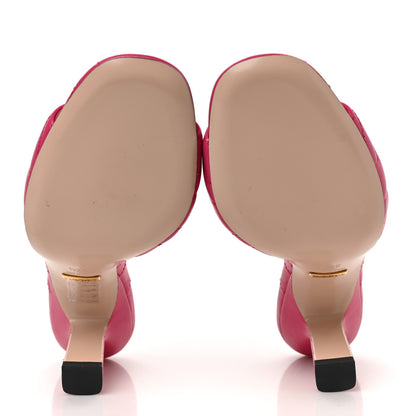 Gucci Nappa Matelasse GG Marmont 75mm Slide Sandals 37.5 Box Pink 5 of 8
