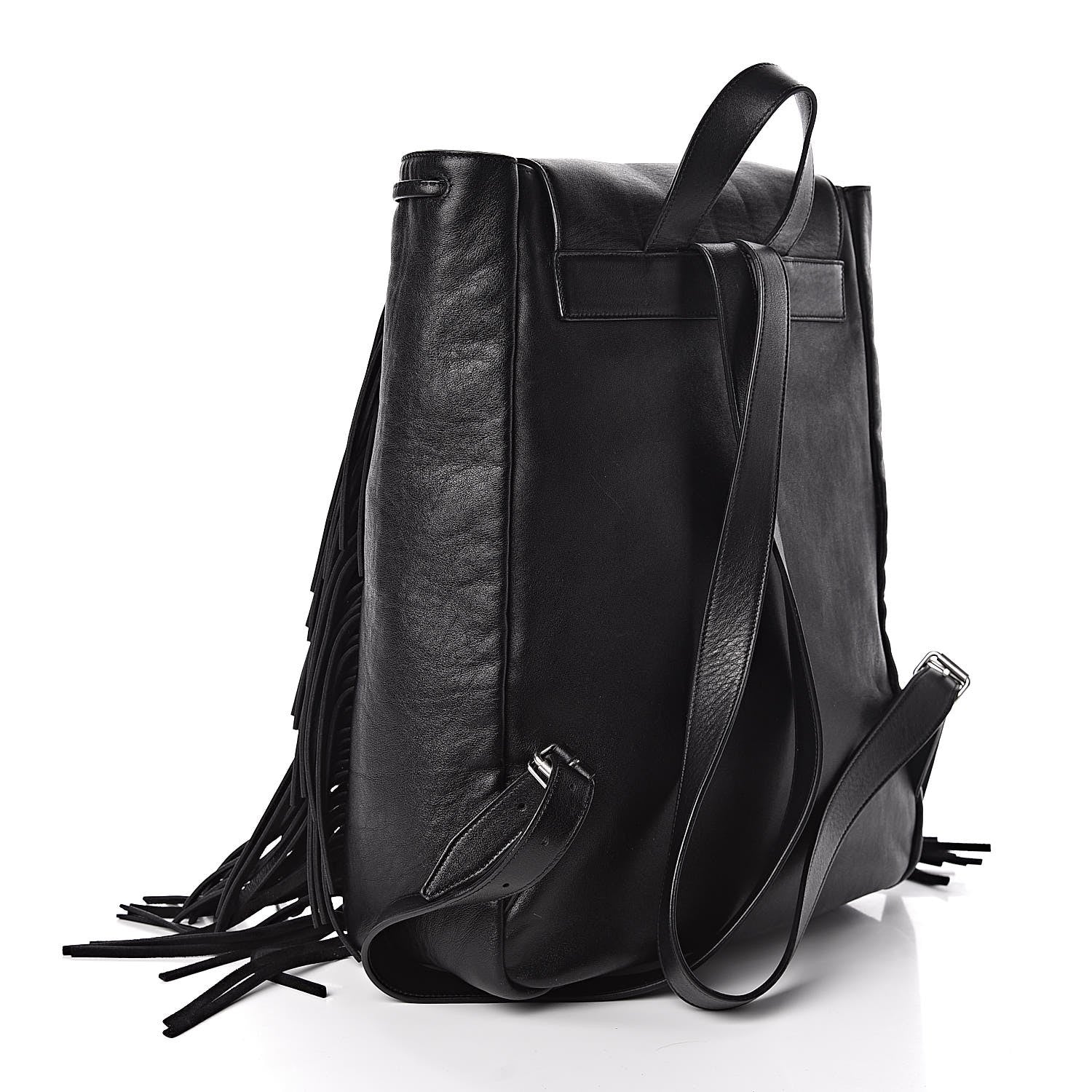 Saint Laurent Calfskin Fringe Festival Backpack Black 3 of 10