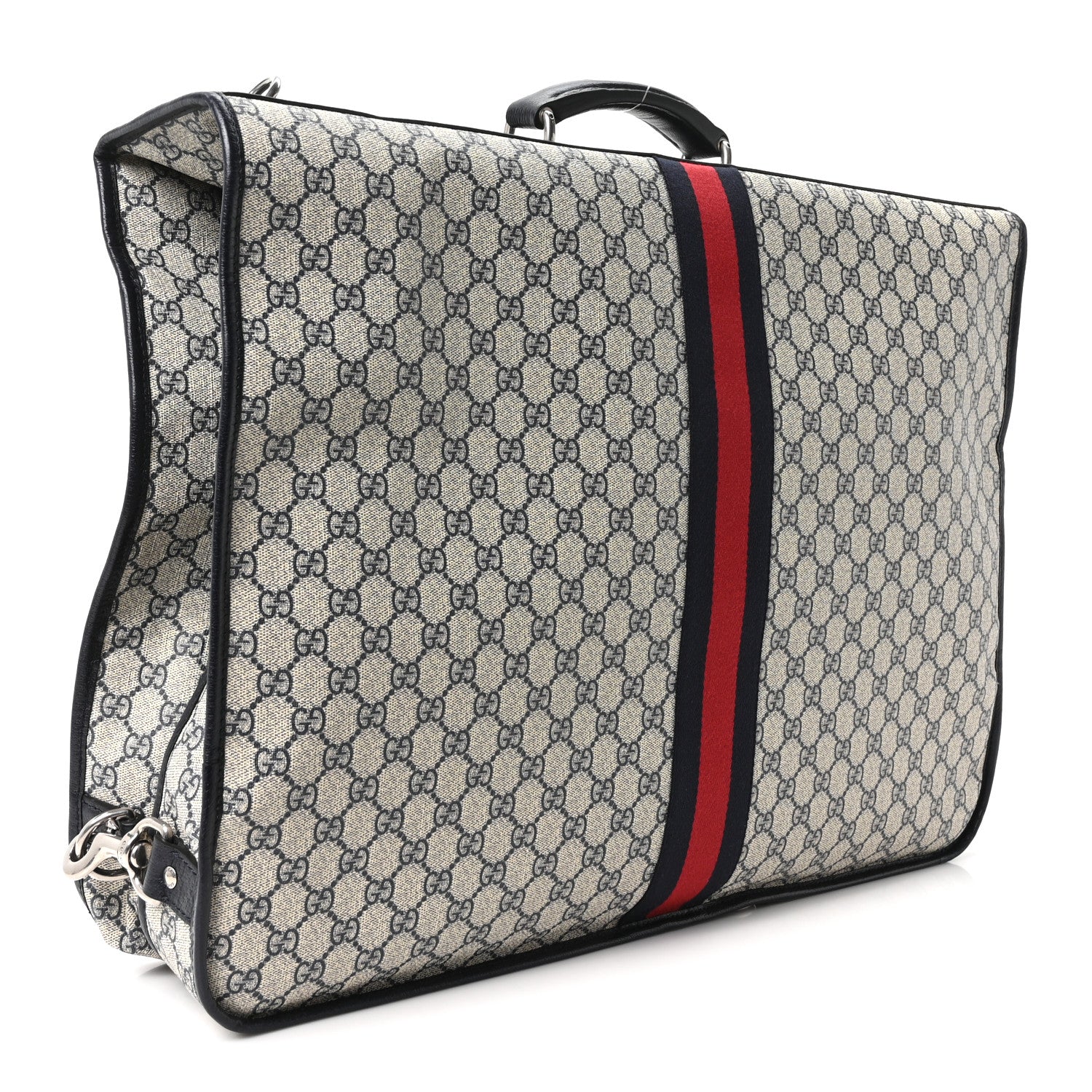 Gucci GG Supreme Monogram Web Savoy Garment Bag Beige Blue 2 of 9