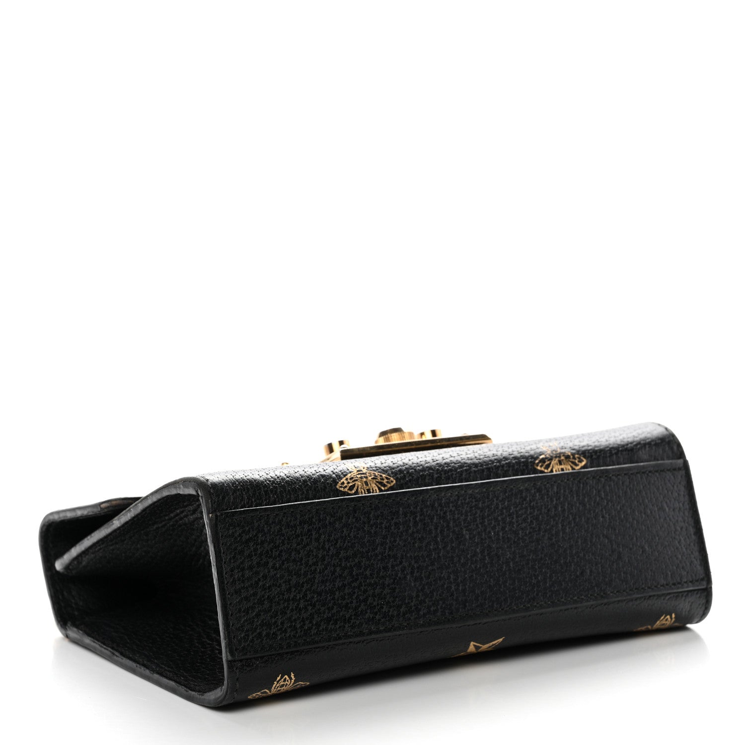 Gucci Grained Calfskin Bee Star Small Padlock Shoulder Bag Black 4 of 20