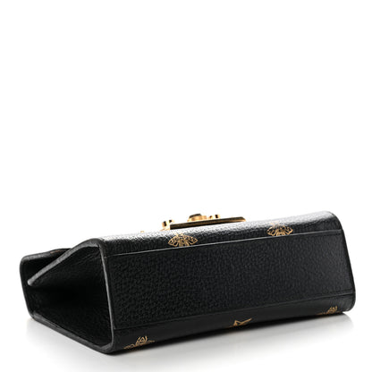 Gucci Grained Calfskin Bee Star Small Padlock Shoulder Bag Black 4 of 20