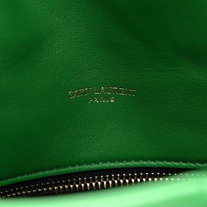 Saint Laurent Lambskin Quilted Small Loulou Puffer Monogram Chain Satchel New Vert 6 of 11