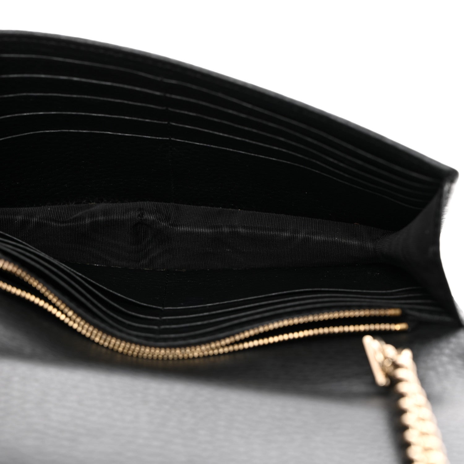 Gucci Dollar Calfskin Interlocking G Chain Wallet Black 5 of 12