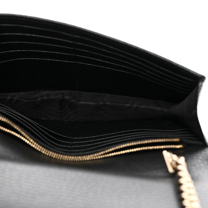 Gucci Dollar Calfskin Interlocking G Chain Wallet Black 5 of 12