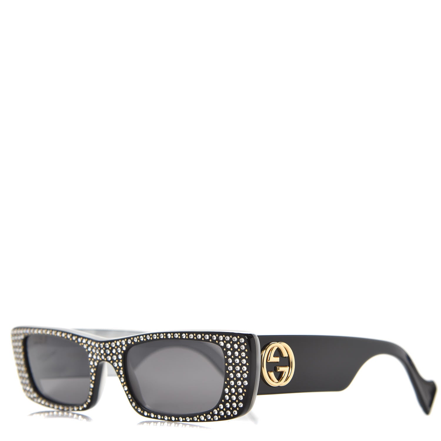 Gucci Acetate Rectangular Crystal Sunglasses GG0516S Black 1 of 8