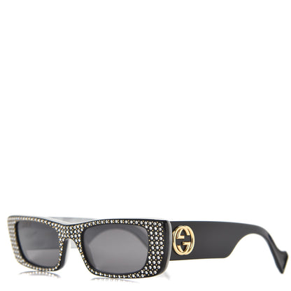 Gucci Acetate Rectangular Crystal Sunglasses GG0516S Black 1 of 8