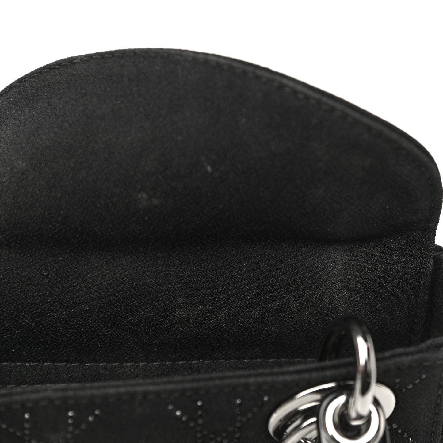 Canvas Studded Cannage Mini Lady Dior Black