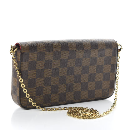 Louis Vuitton Damier Ebene Pochette Felicie Chain Wallet 3 of 10