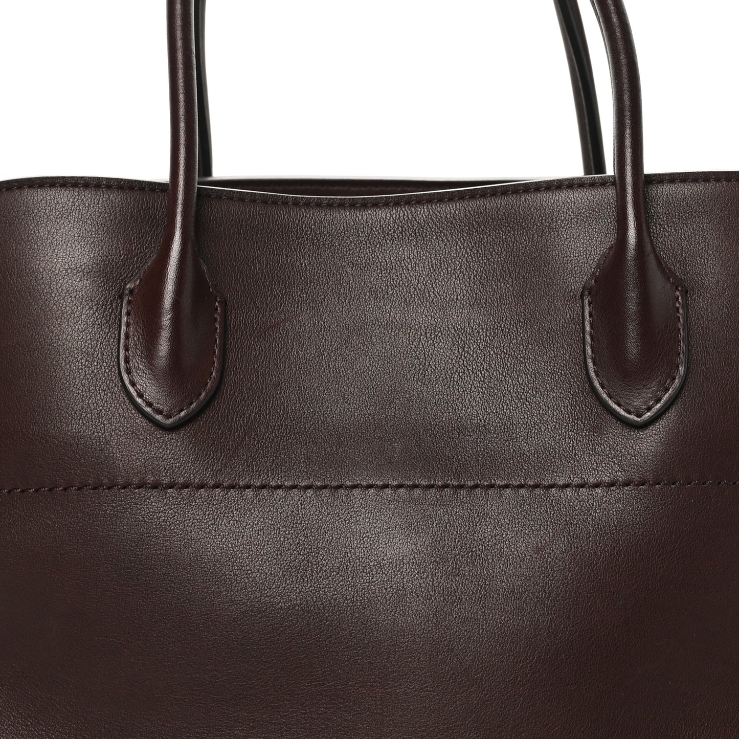 Polished Saddle Calfskin EW Margaux Chestnut