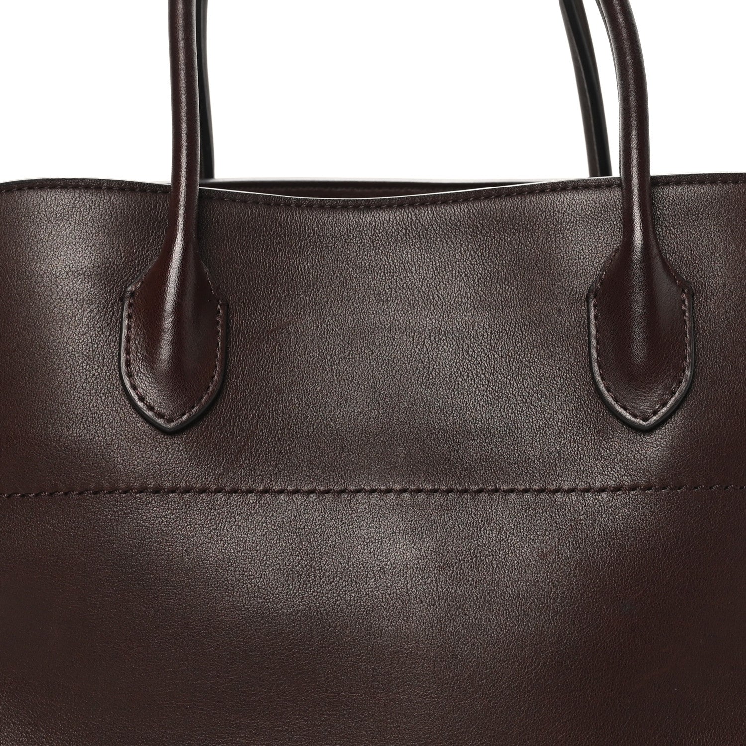 The Row Polished Saddle Calfskin EW Margaux Chestnut 7 of 10