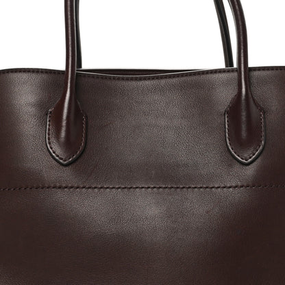 The Row Polished Saddle Calfskin EW Margaux Chestnut 7 of 10