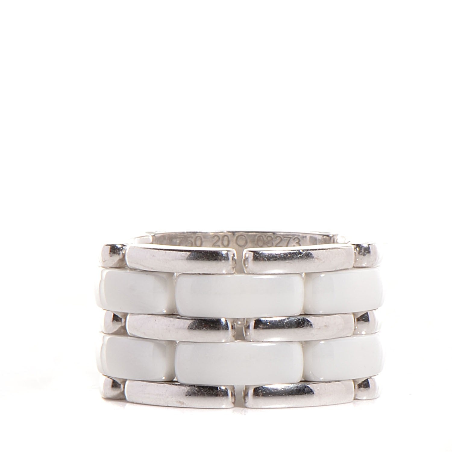 Chanel 18K White Gold Ceramic Large Ultra Ring 5.5 1 of 5