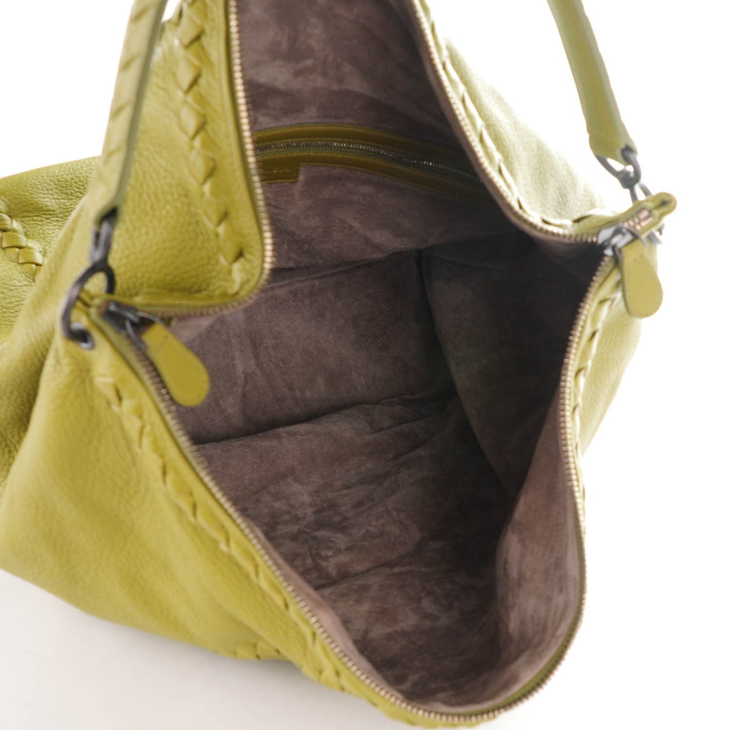 Washed Cervo Deerskin Loop Hobo Bag Absinthe