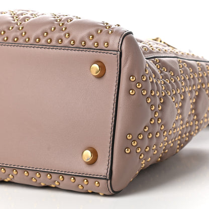 Christian Dior Calfskin Cannage Studded Medium Supple Lady Dior Light Pink 9 of 10