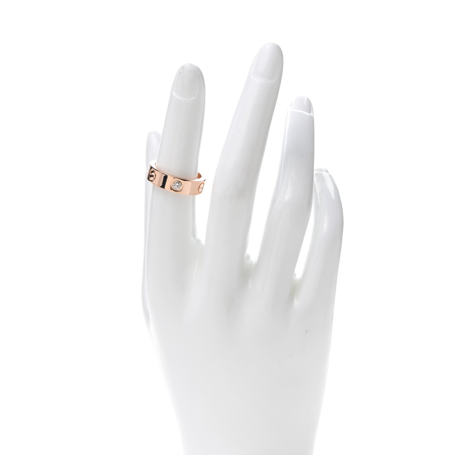 Cartier 18K Pink Gold 3 Diamond 5.5mm LOVE Ring 52 6 2 of 6