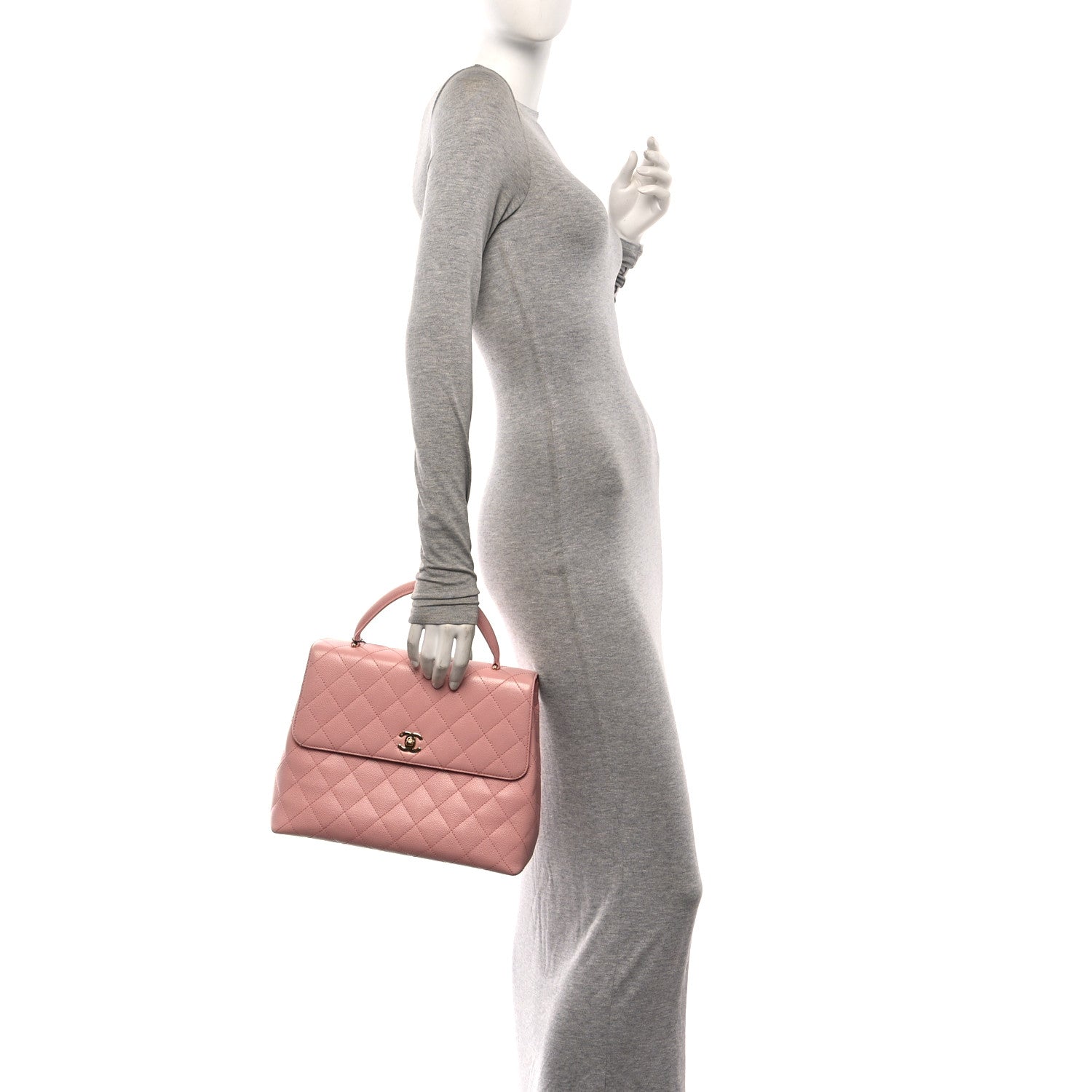 Chanel Caviar Quilted Jumbo Kelly Flap Pink 2 of 10