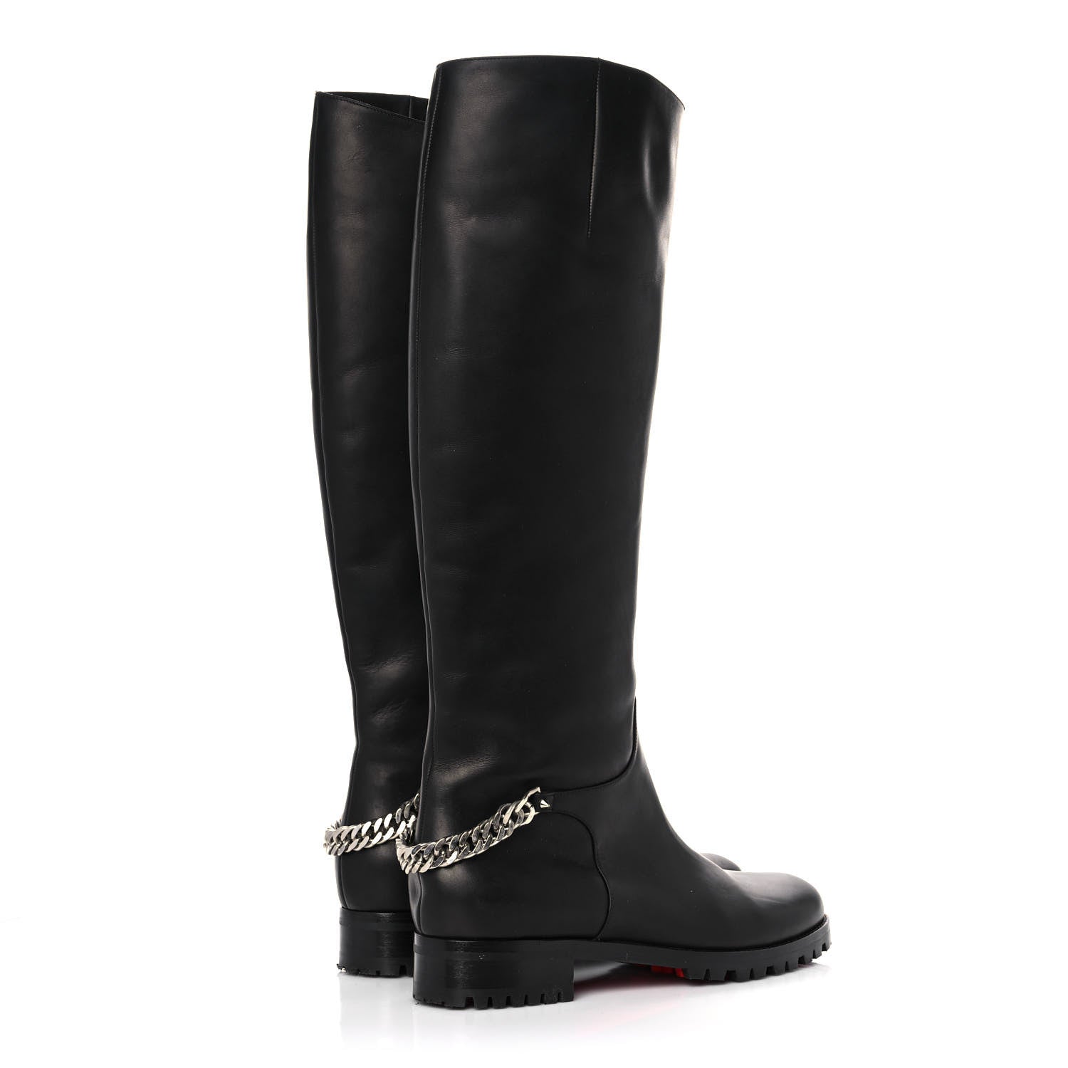 Christian Louboutin Calfskin Ingrassato Croche Cate 20 Boots 41 Black 4 of 13