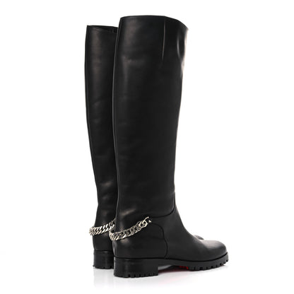 Christian Louboutin Calfskin Ingrassato Croche Cate 20 Boots 41 Black 4 of 13