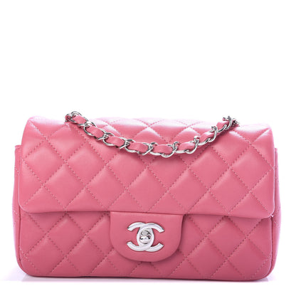 Chanel Lambskin Quilted Mini Rectangular Flap Pink 1 of 9