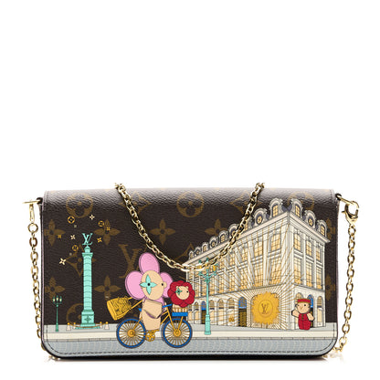 Louis Vuitton Monogram 2022 Christmas Animation Paris Pochette Felicie Chain Wallet Pink 1 of 8