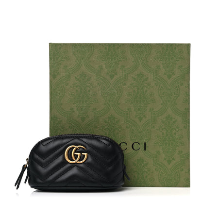Gucci Calfskin Matelasse GG Marmont Key Pouch Black 8 of 8