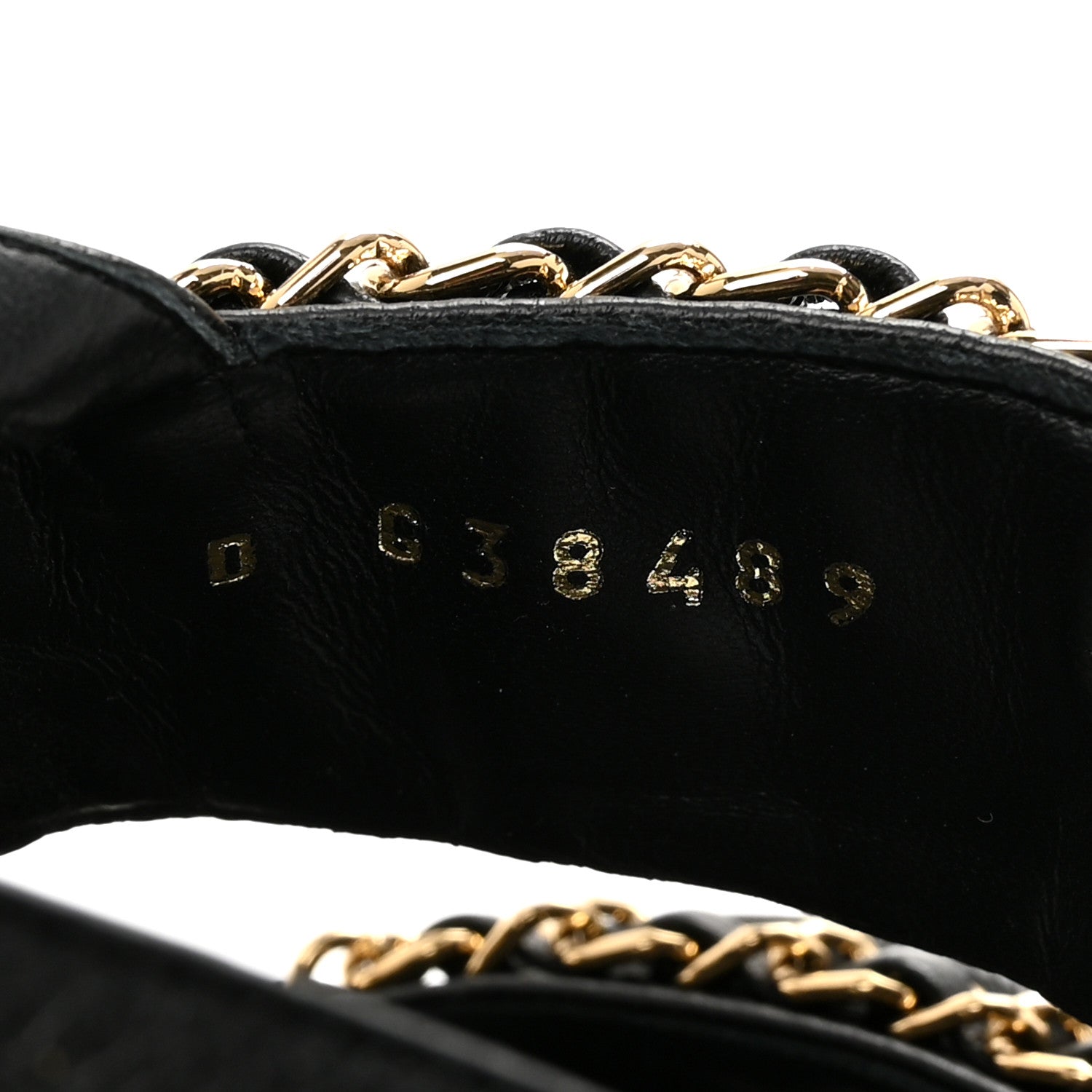 Chanel Lambskin Cork Chain Sandals 36 Black 9 of 9