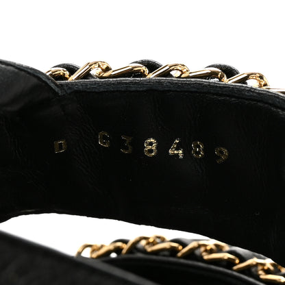 Chanel Lambskin Cork Chain Sandals 36 Black 9 of 9
