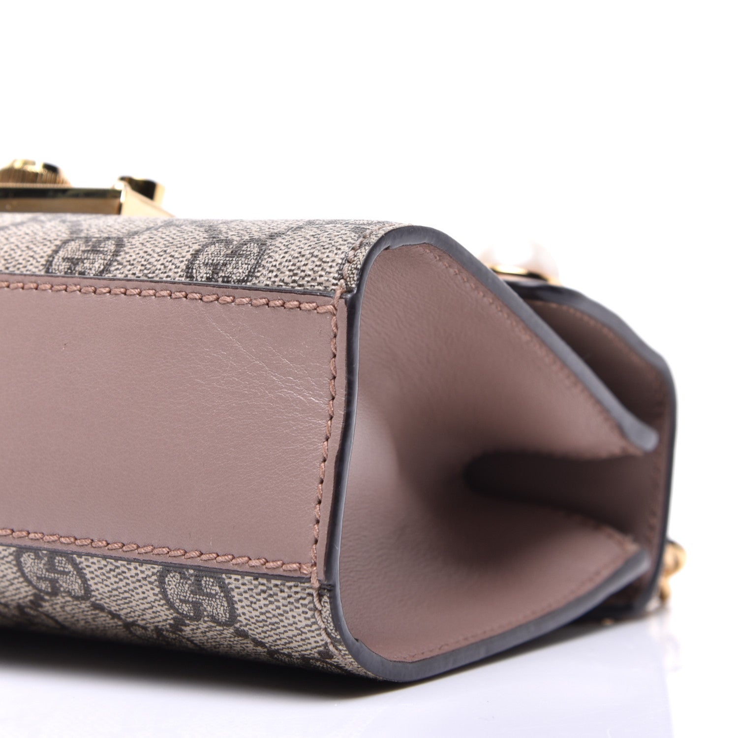 Gucci GG Supreme Monogram Studded Small Padlock Shoulder Bag Porcelain Rose 9 of 11