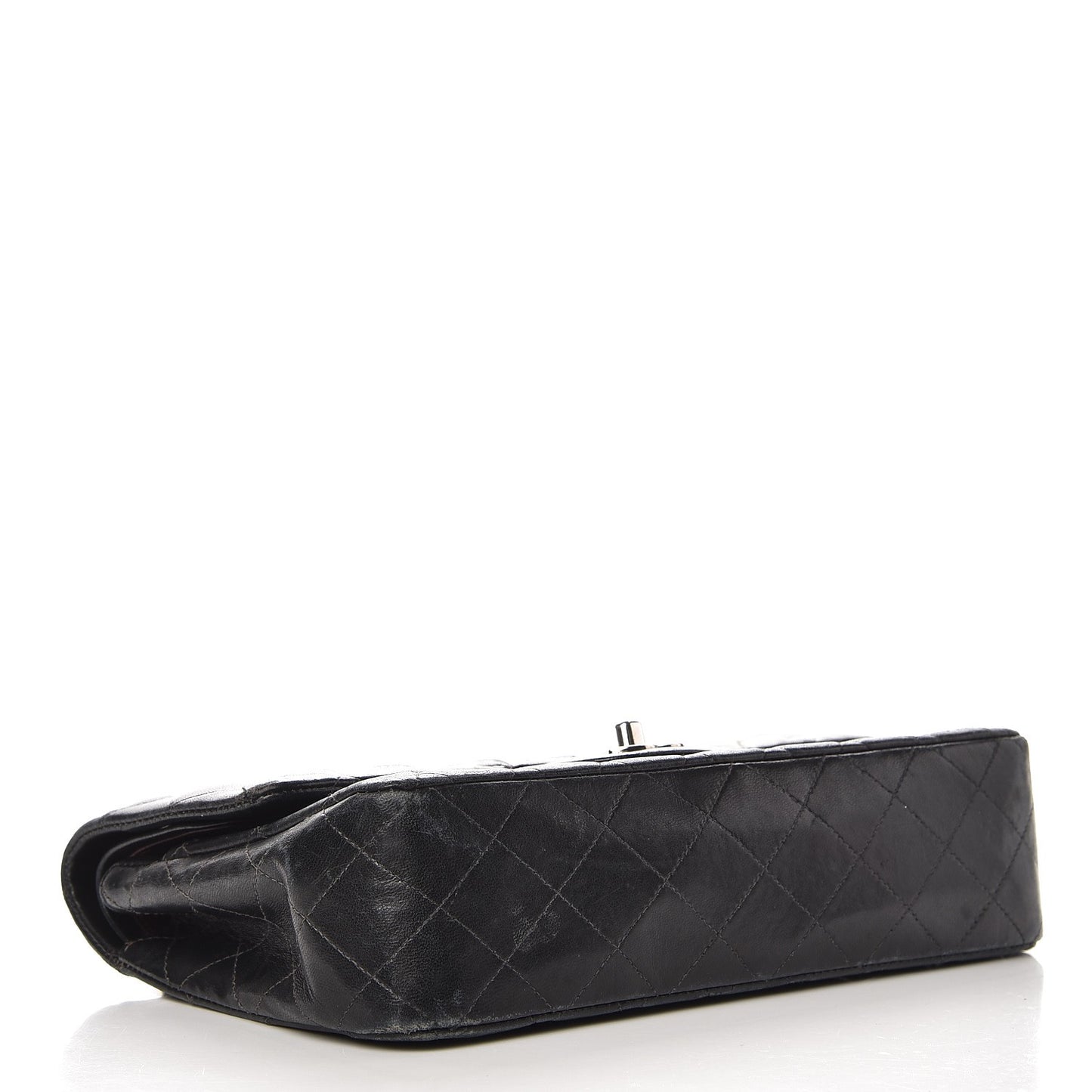 Lambskin Quilted Medium Double Flap Black