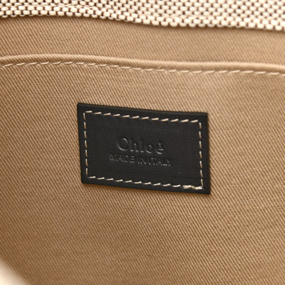 Chloe Cotton Calfskin Medium Woody Ribbon Tote White Black 6 of 9