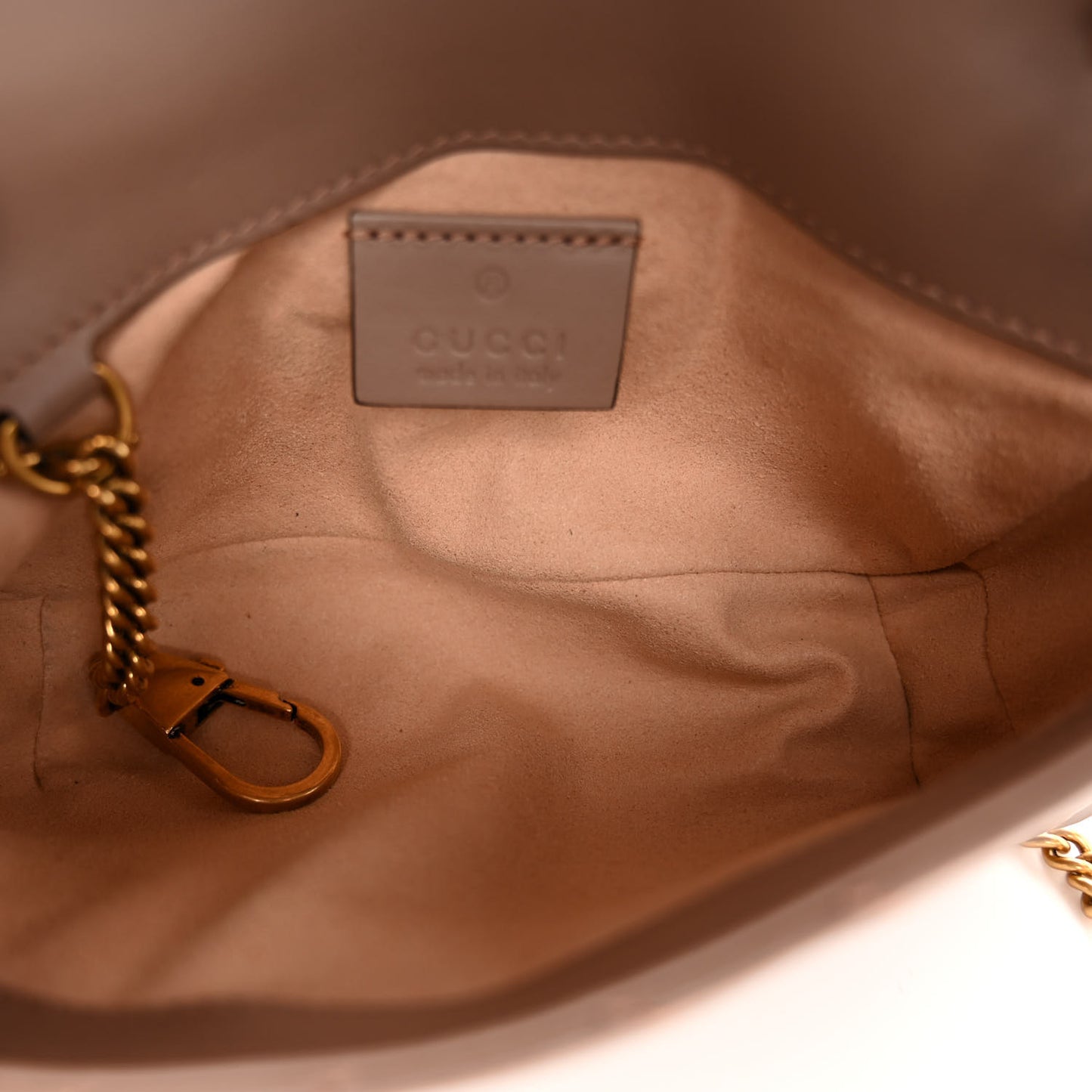 Calfskin Matelasse Super Mini GG Marmont Shoulder Bag Porcelain Rose