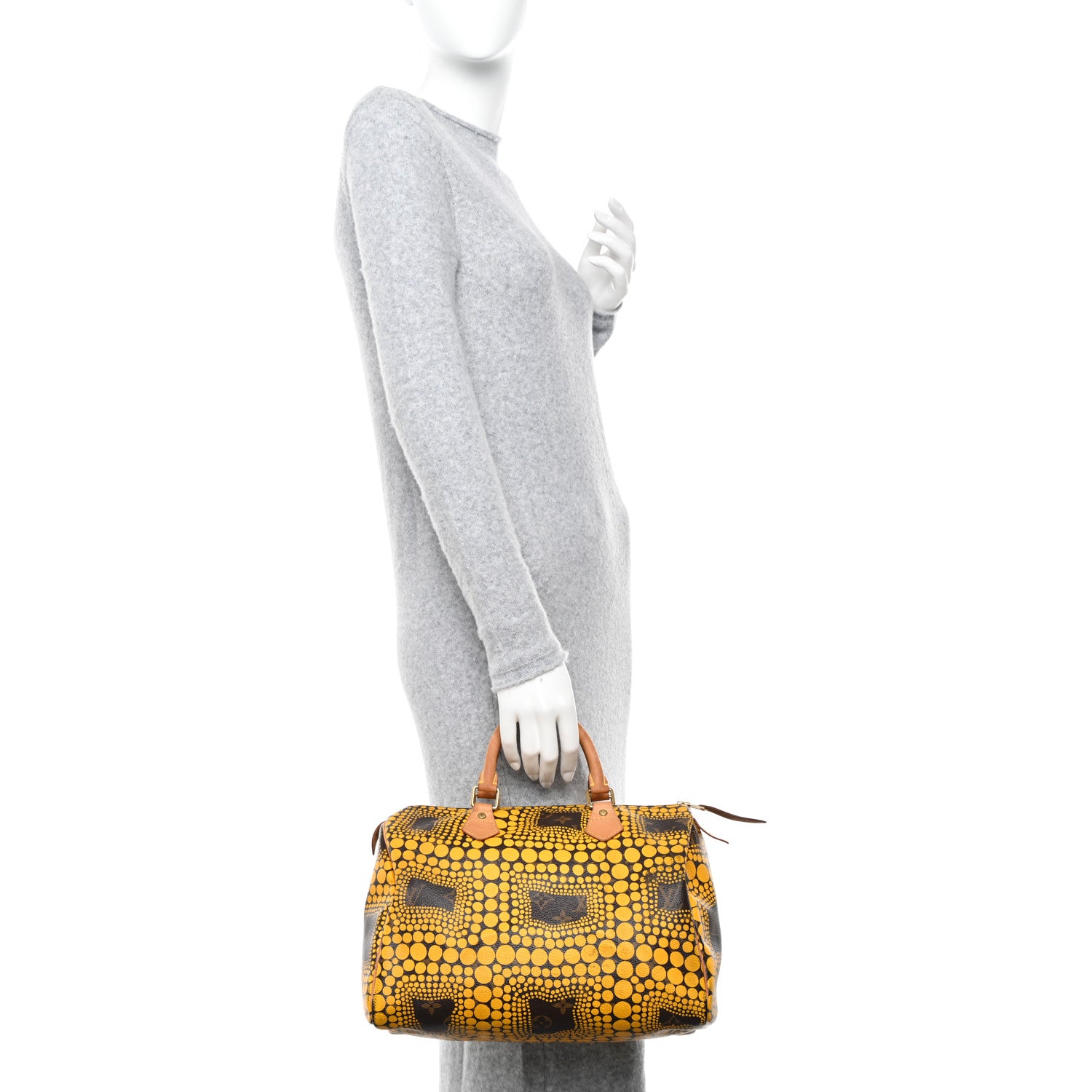 Louis Vuitton Monogram Kusama Town Speedy 30 Yellow 2 of 14
