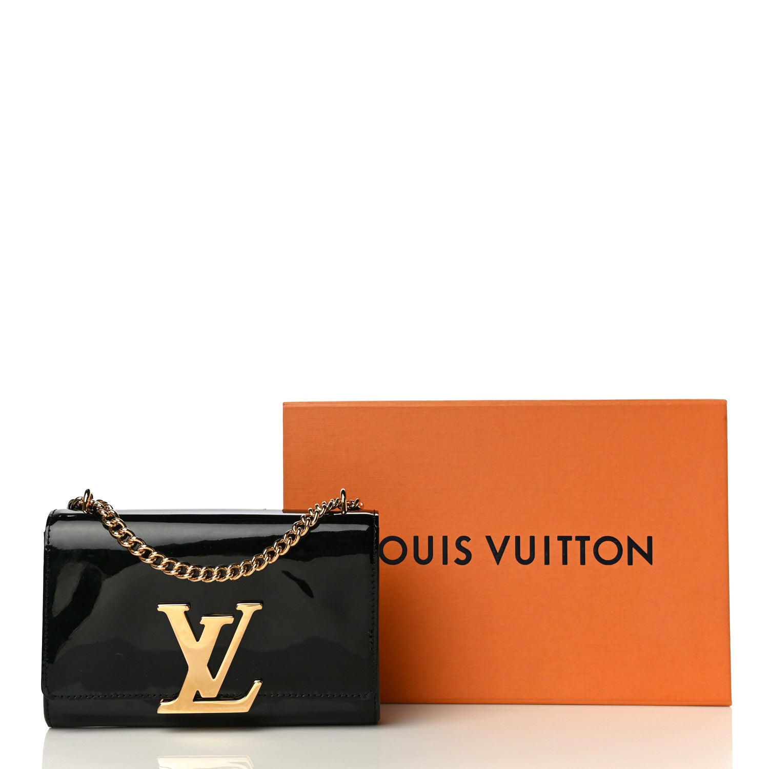 Louis Vuitton Patent Chain Louise MM Black 12 of 12