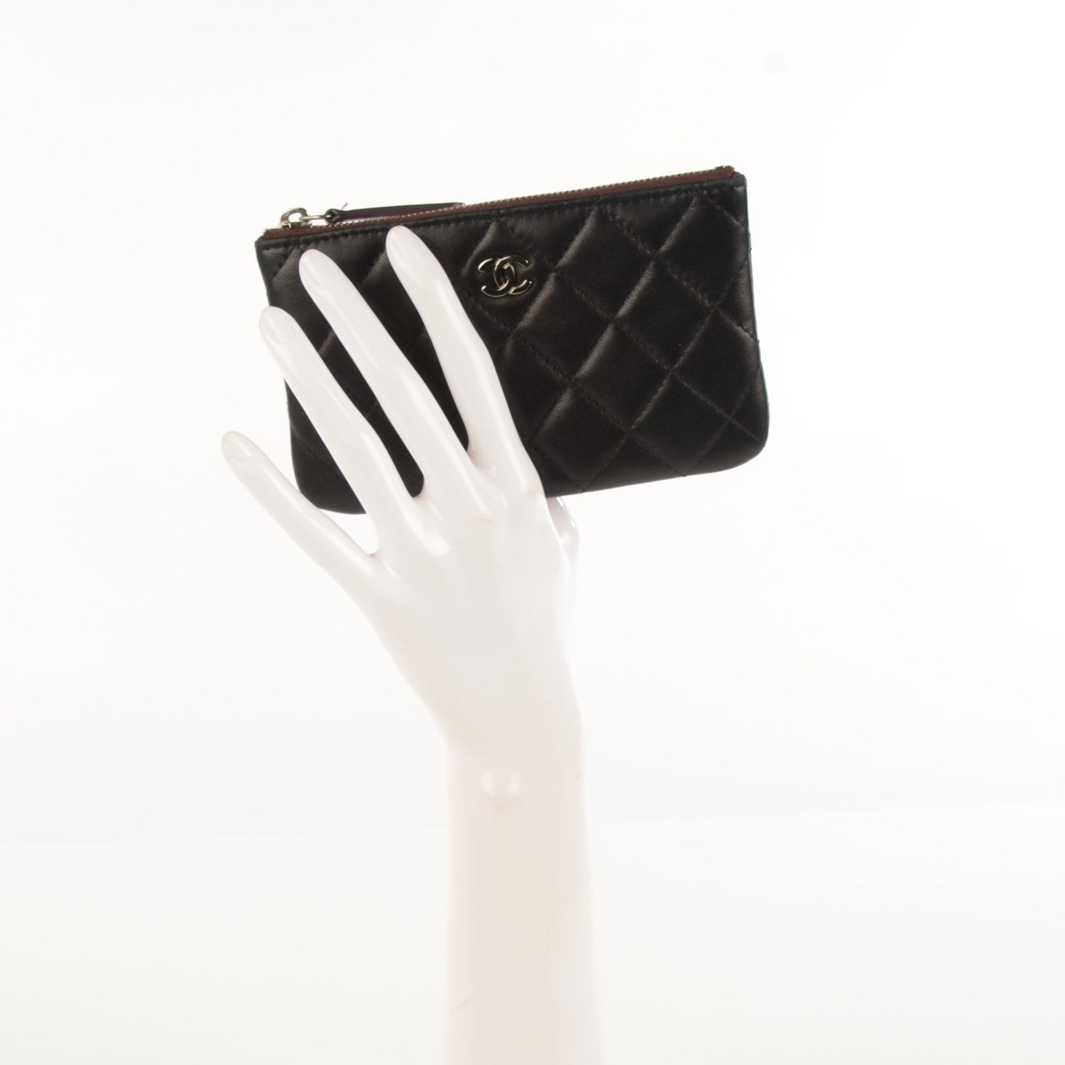 Chanel Lambskin Quilted Coin Purse Case Black 2 of 8