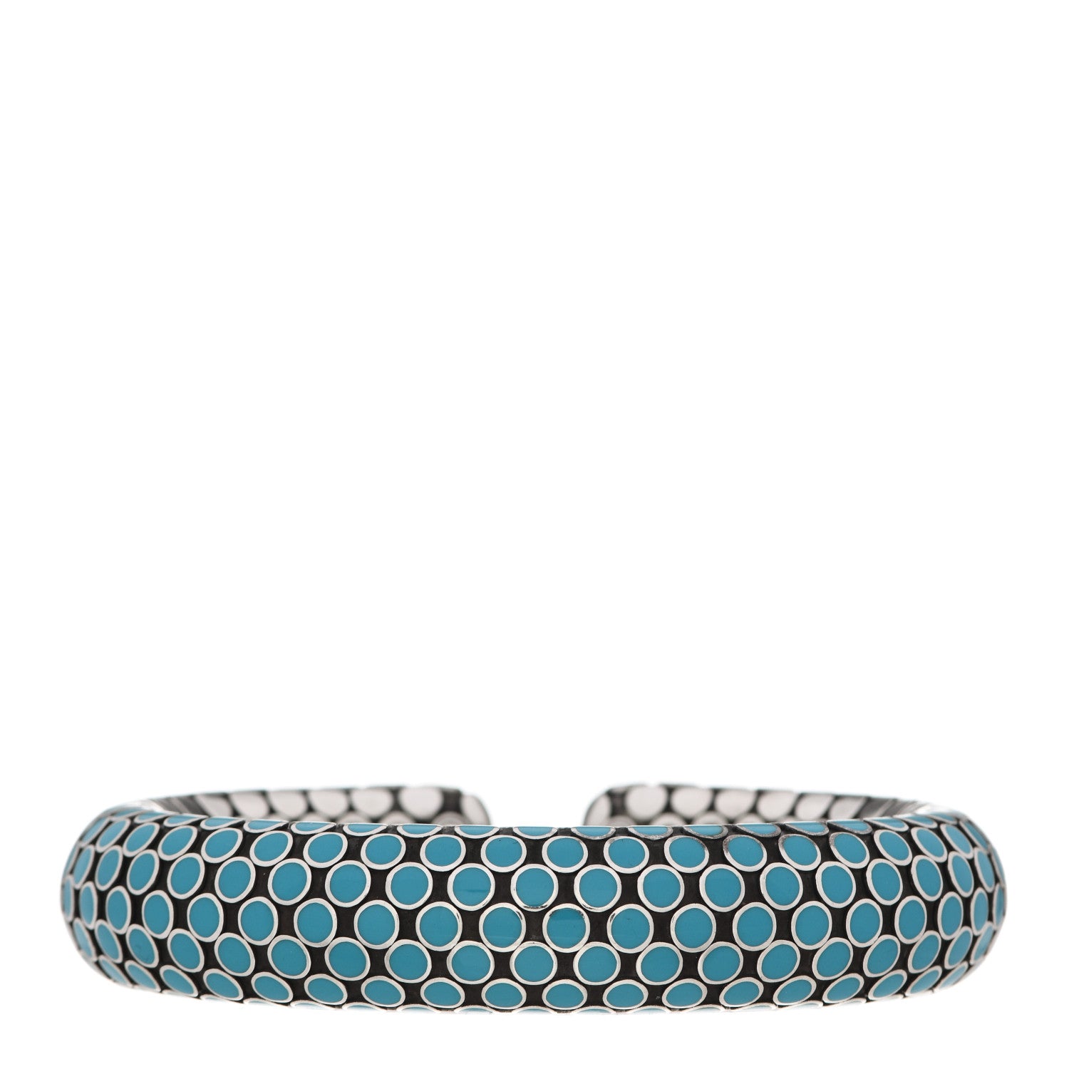 John Hardy Sterling Silver Enamel Dot Flex Cuff Bracelet Blue 1 of 4