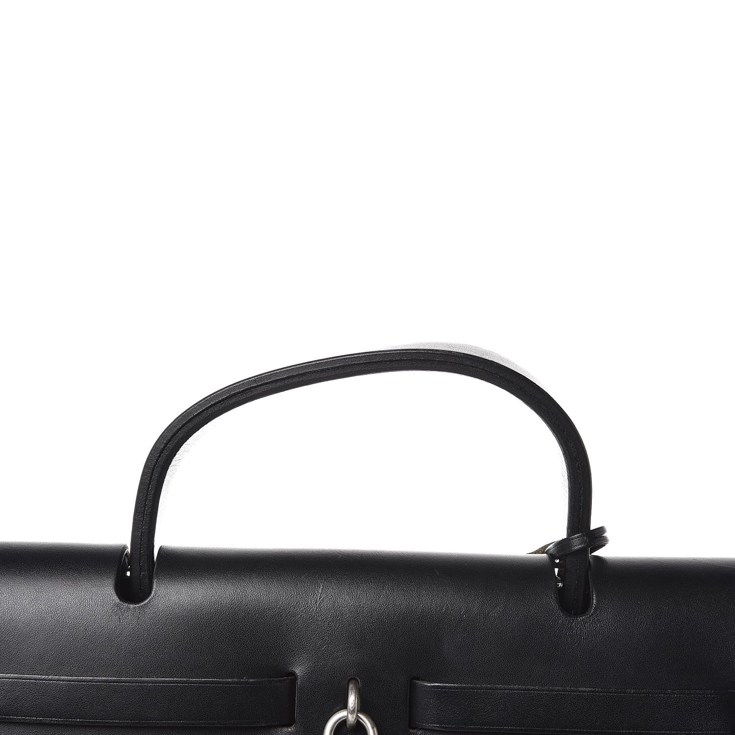 Hermes Toile Vache Calfskin Herbag 30 PM Black 24 of 25