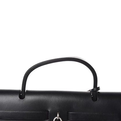 Hermes Toile Vache Calfskin Herbag 30 PM Black 24 of 25