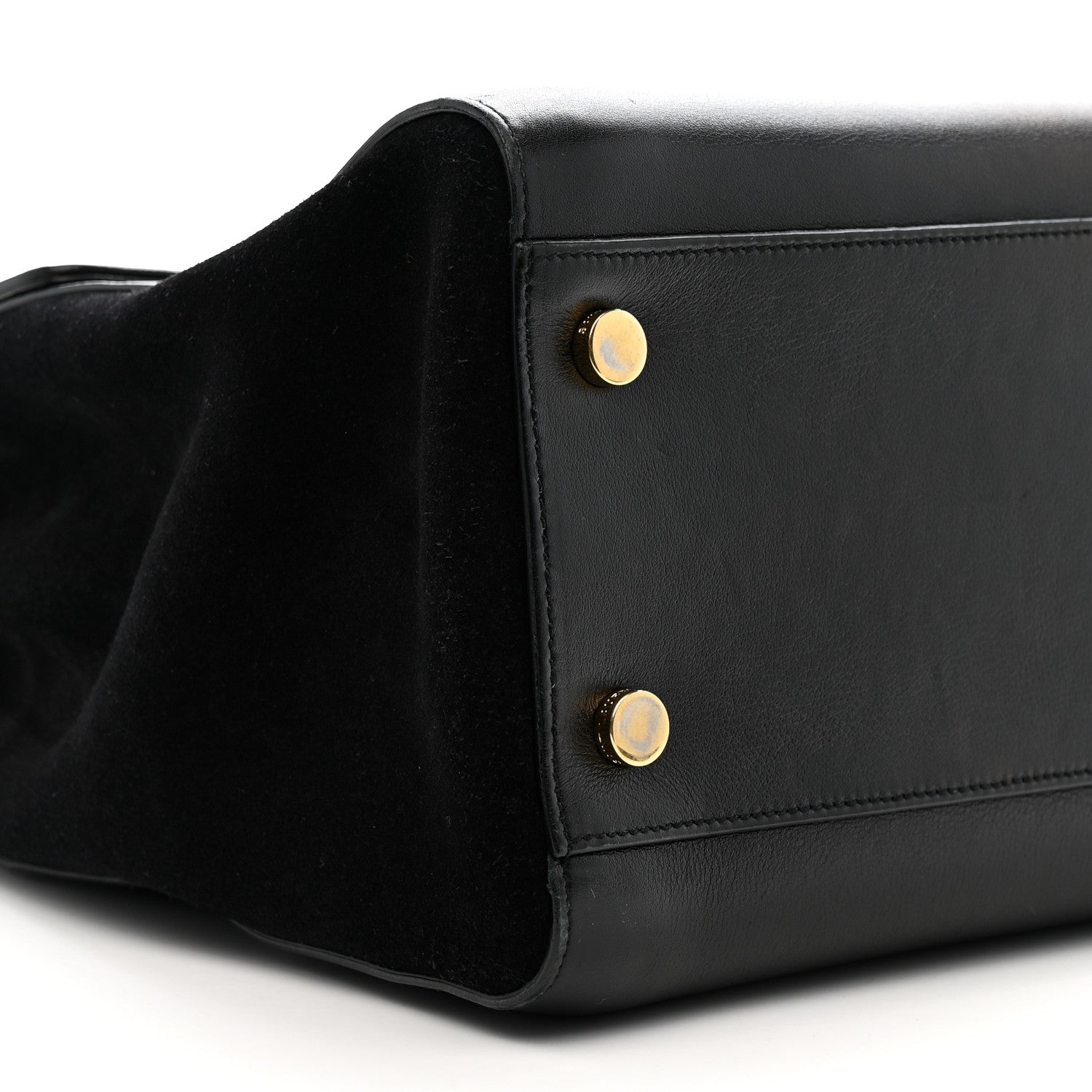 Saint Laurent Calfskin Crocodile Embossed Medium Moujik Top Handle Bag Black 10 of 16