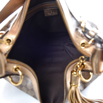 Gucci Crystal Monogram Babouska Hobo Gold 7 of 9