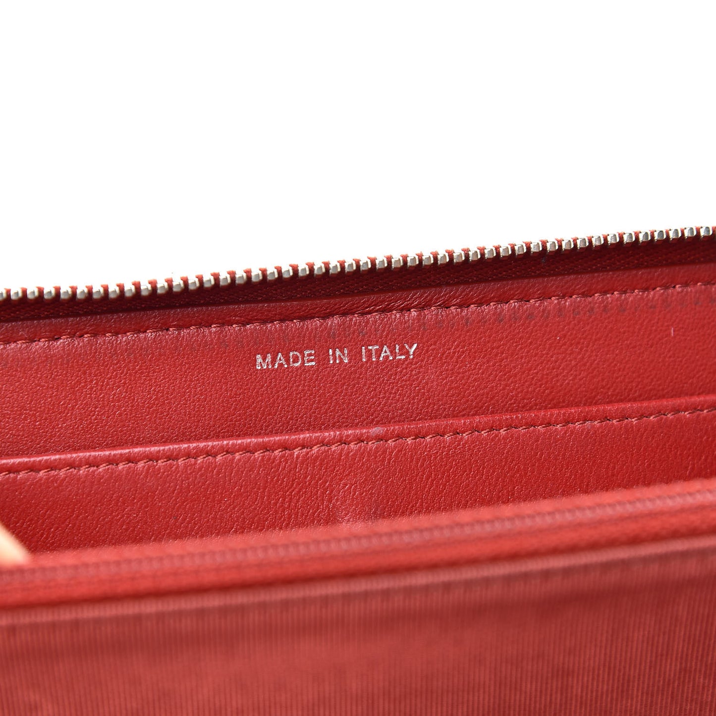 Lambskin Quilted Large Gusset Zip Around Wallet Red