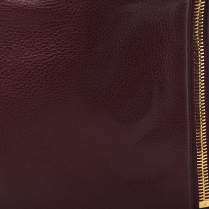 Tom Ford Ramskin Large Alix Padlock Zip Shoulder Bag Wine 9 of 11