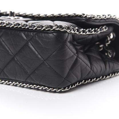 Chanel Crumpled Calfskin Medium Chain Flap Black 9 of 10