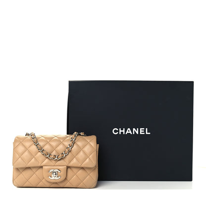 Chanel Lambskin Quilted Mini Rectangular Flap Beige 12 of 12