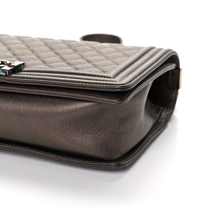 Chanel Iridescent Goatskin Quilted New Medium Boy Flap Bronze 8 of 9
