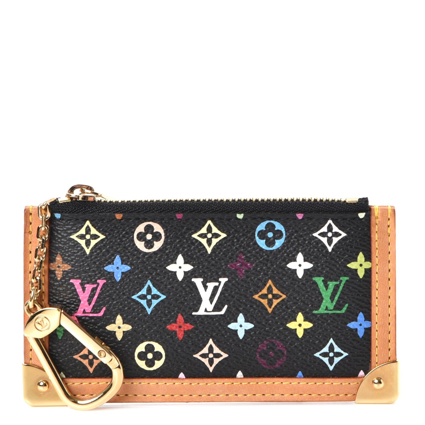 Monogram Multicolor Key Pouch Black