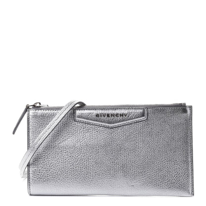 Givenchy Metallic Calfskin Iconic Pouch Crossbody Black Silver 1 of 4